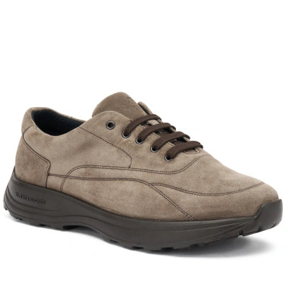 Sneakers eleganti Frau uomo pelle scamosciata beige