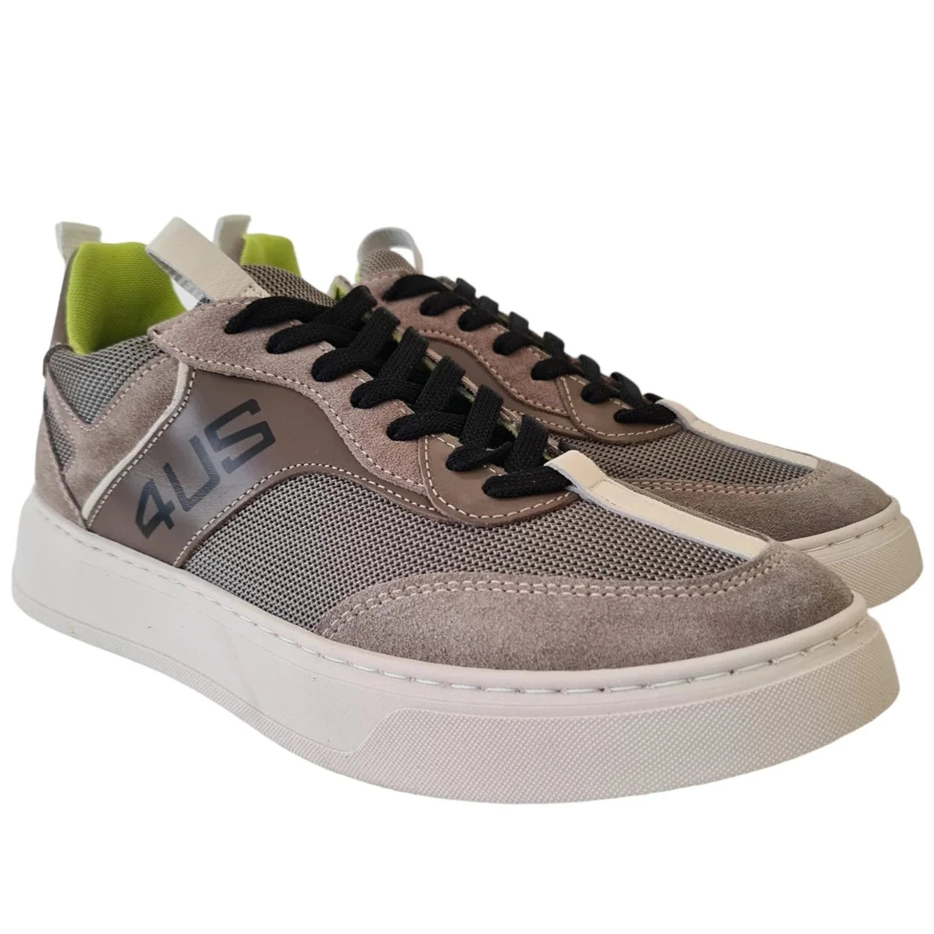 Sneakers Cesare Paciotti 4us man taupe leather and fabric