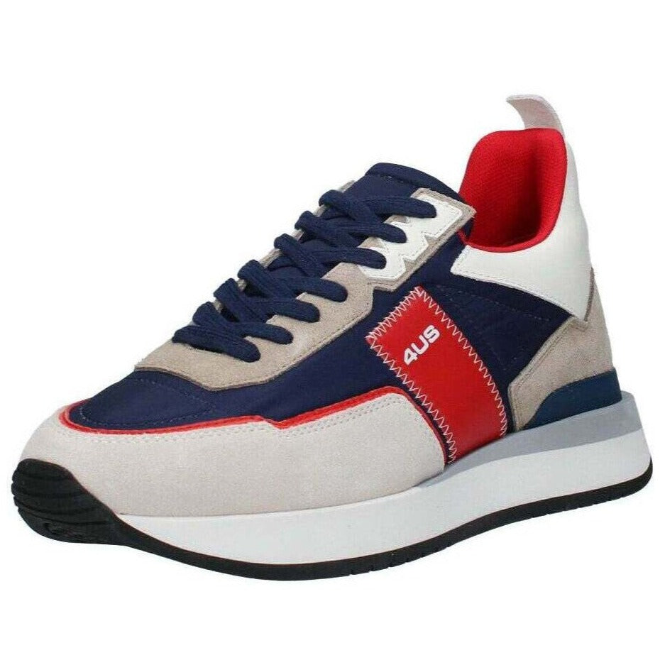 Sneakers Cesare Paciotti 4us uomo pelle e tessuto blu e rosso