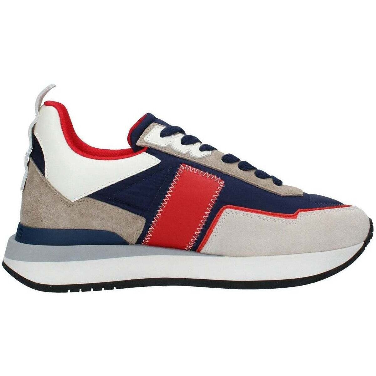 Sneakers Cesare Paciotti 4us uomo pelle e tessuto blu e rosso