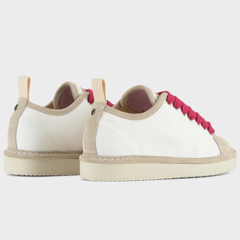 Sneakers Panchic donna lino e camoscio bianco e beige