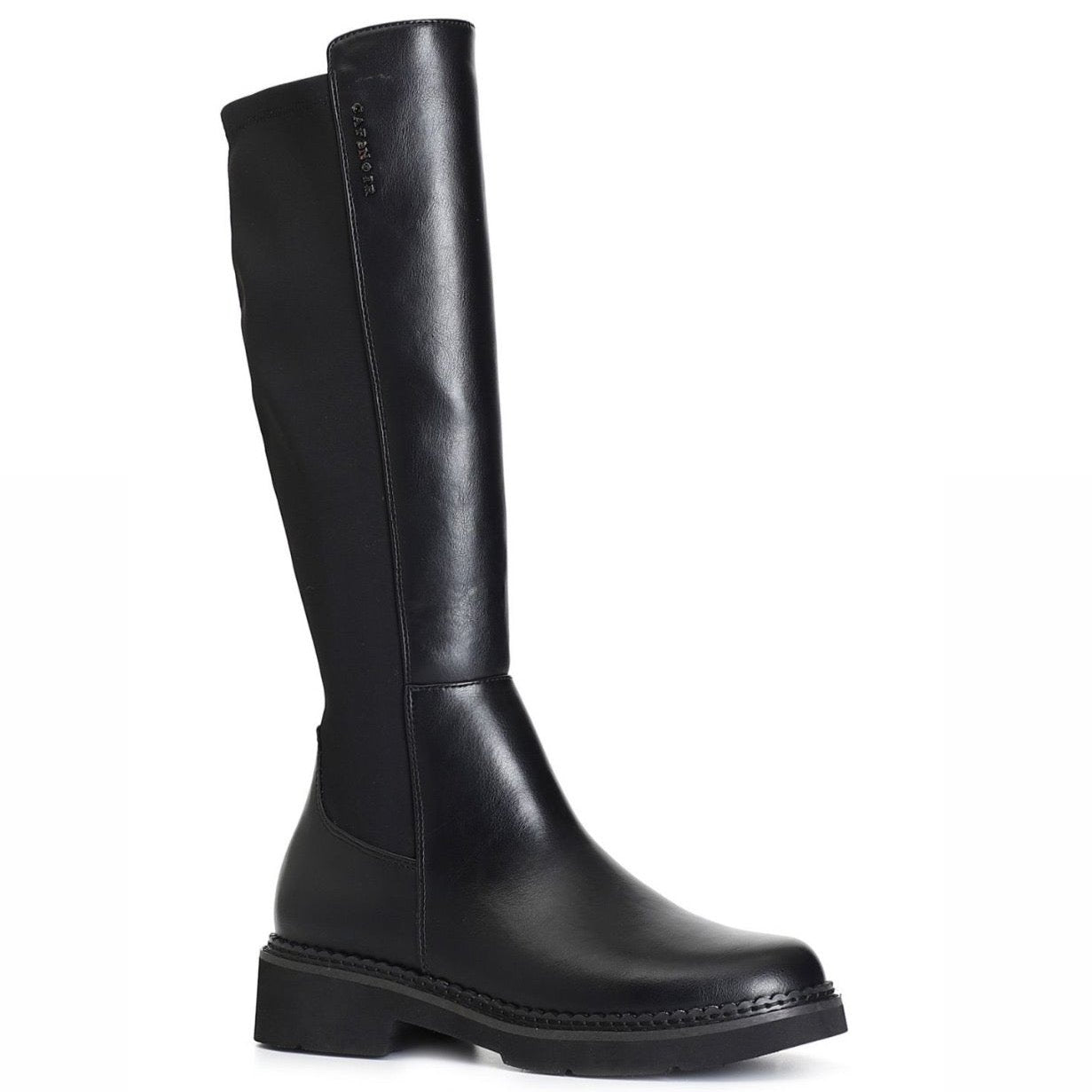 Stivale alto CafèNoir donna pelle nero con elastico