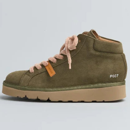 Polacchino Panchic donna camoscio verde militare suola platform