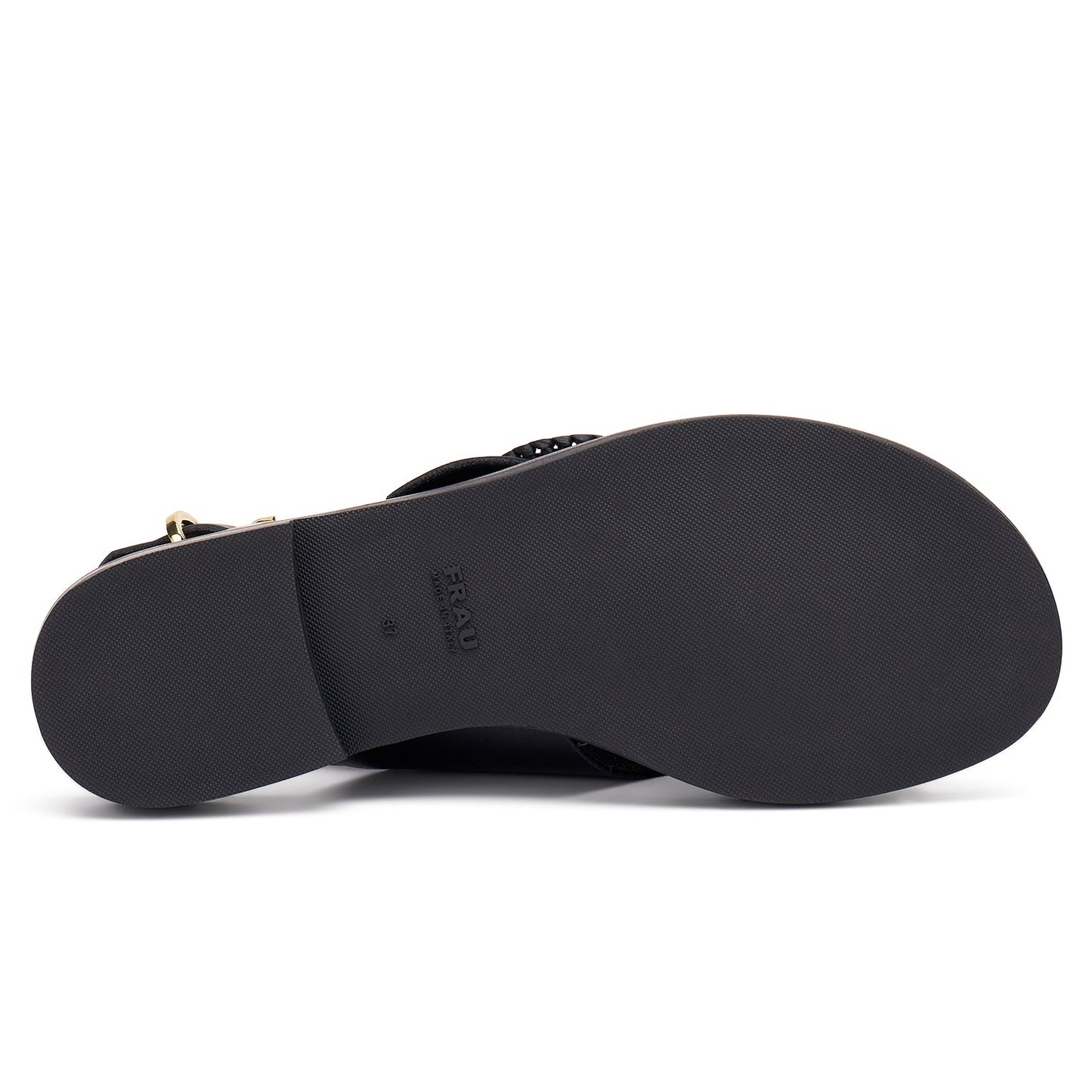 Sandali Frau donna pelle nero inserto oro