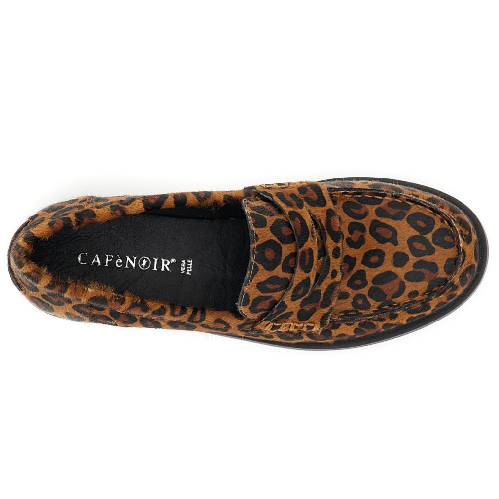 Mocassini CafèNoir donna pelle cavallino maculato
