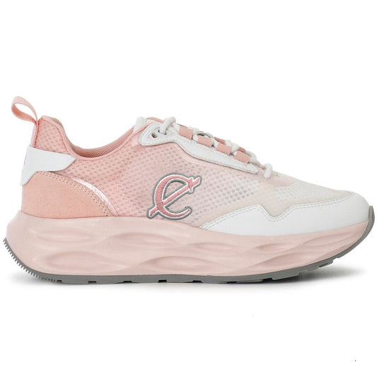 Sneakers CafèNoir woman running leather and fabric white and pink