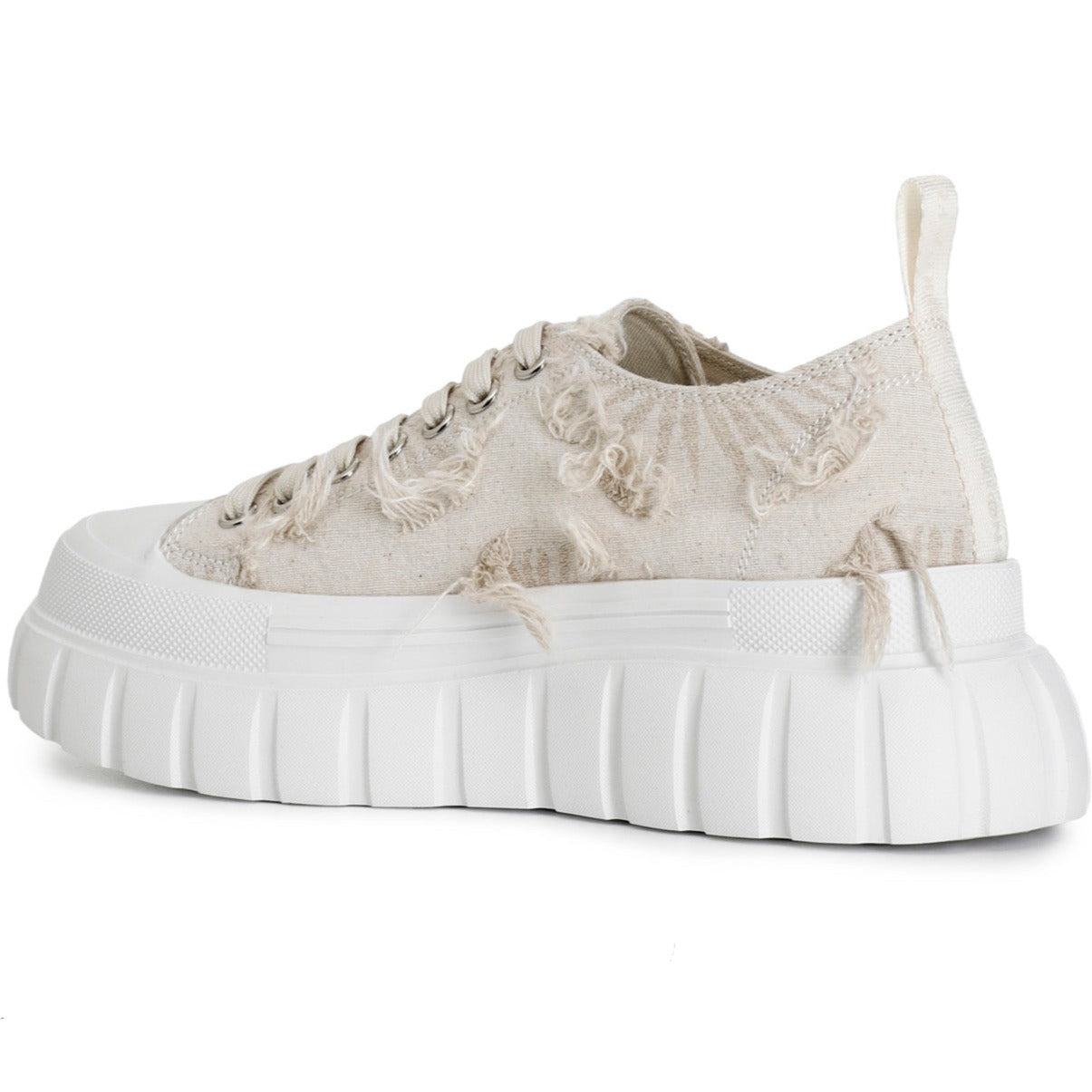 Sneakers CafèNoir donna tessuto beige con pizzo