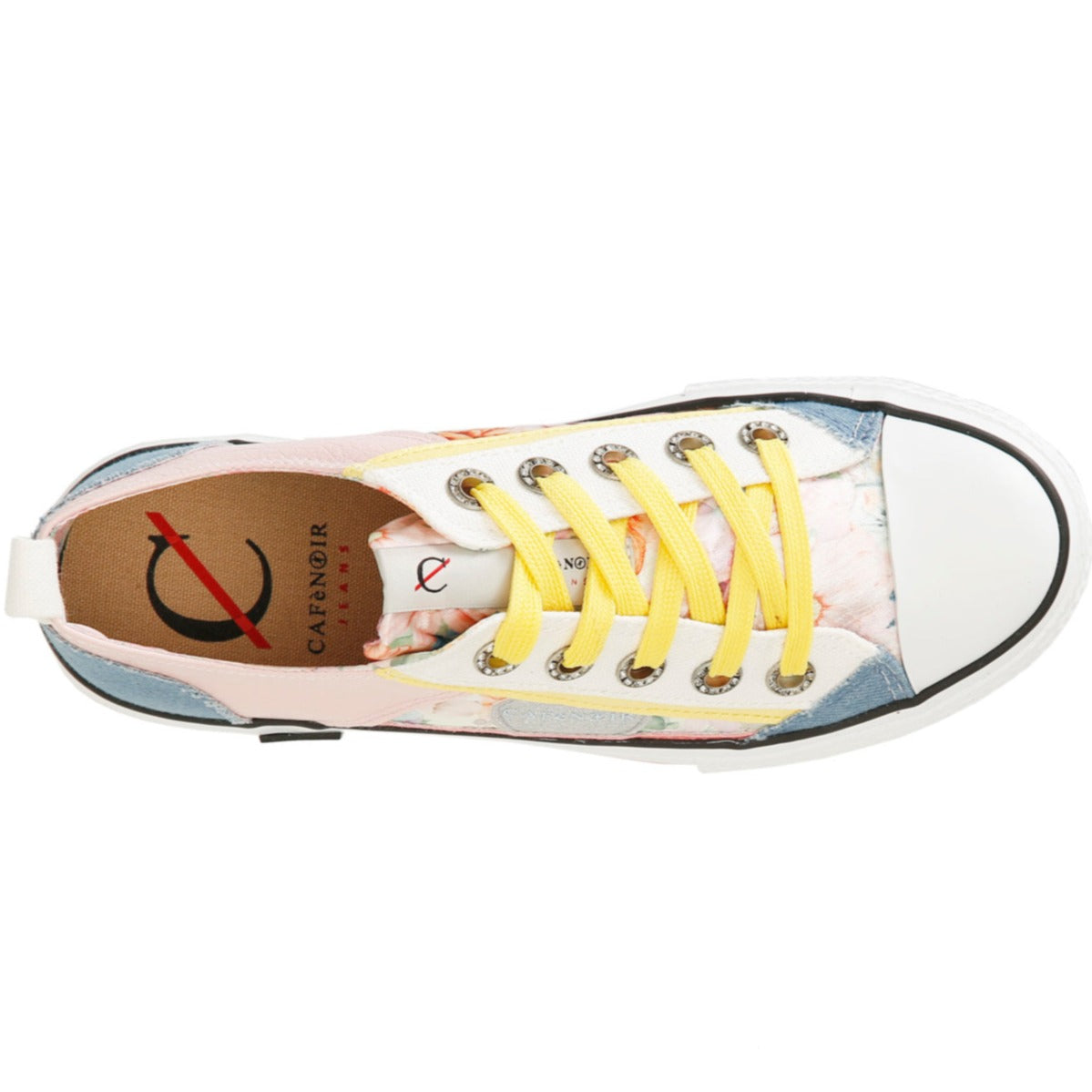 Sneakers CafèNoir donna tessuto multi colore rosa e jeans