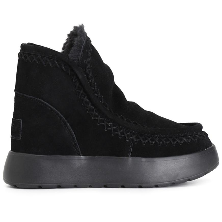 Ankle Boots CafèNoir woman black suede lined fur