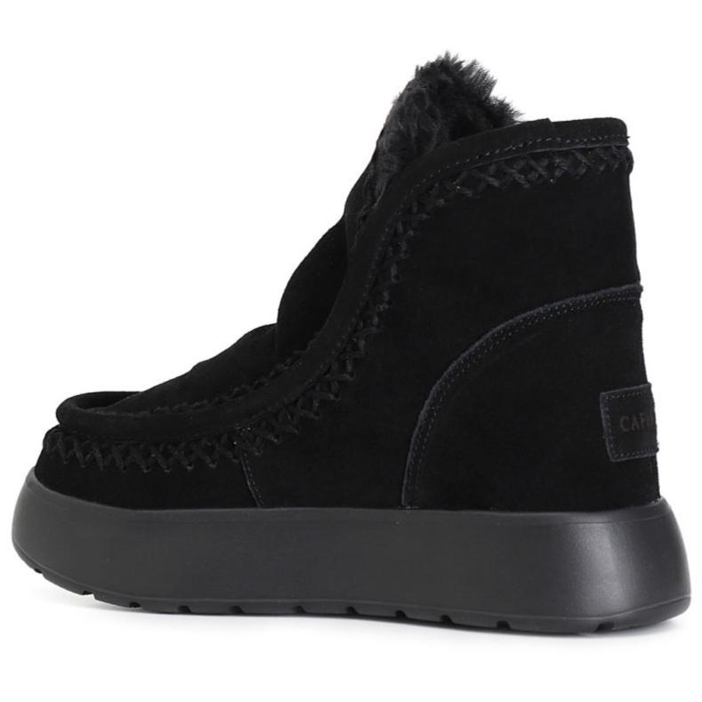 Ankle Boots CafèNoir woman black suede lined fur