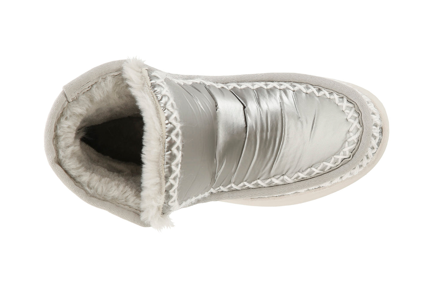 Ankle Boots CafèNoir woman silver nylon lined fur