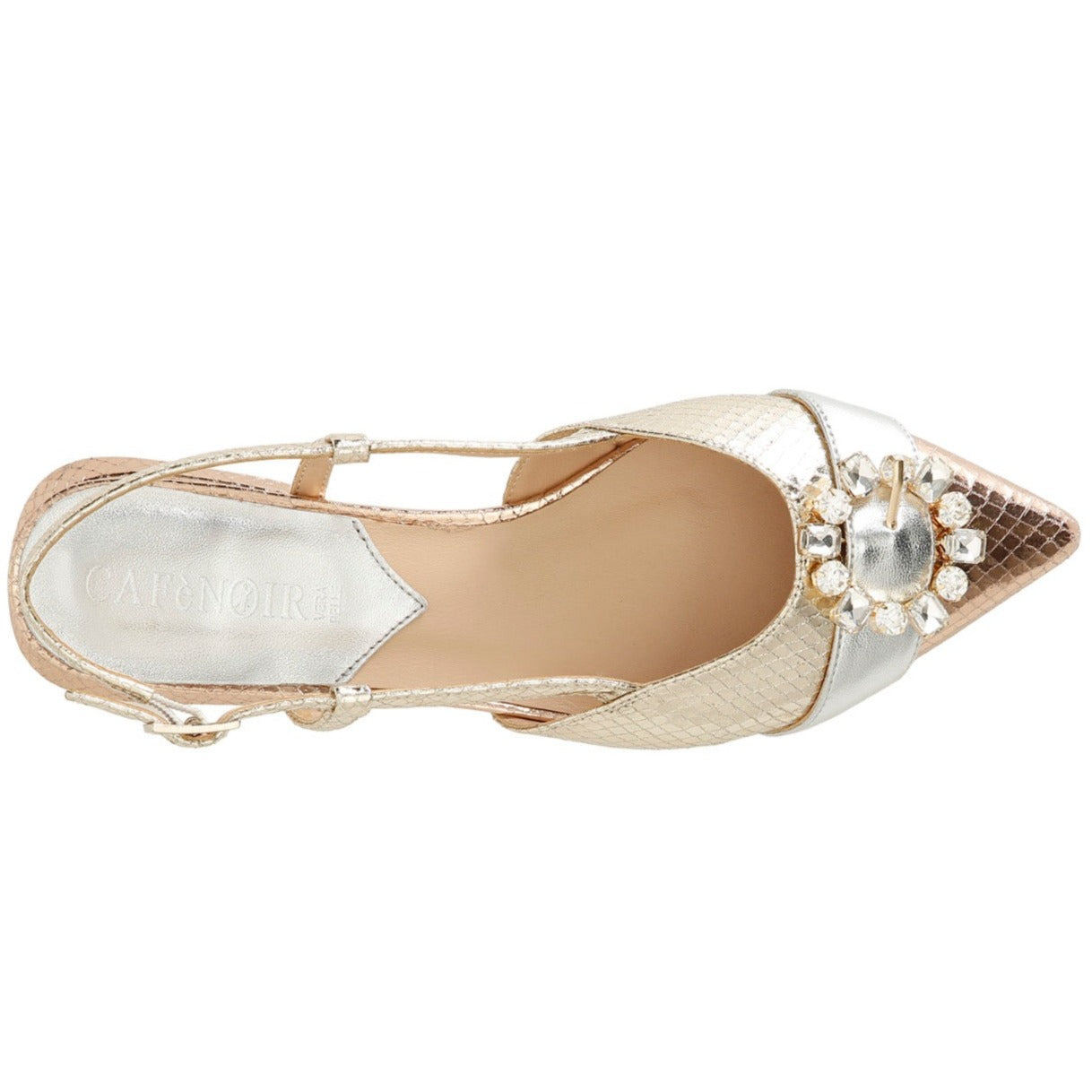 Slingback CafèNoir donna pelle multi platino