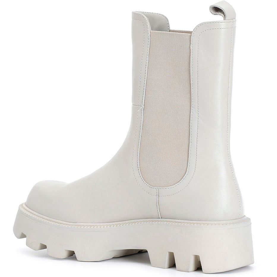 Boots CafèNoir woman off white leather side elastic