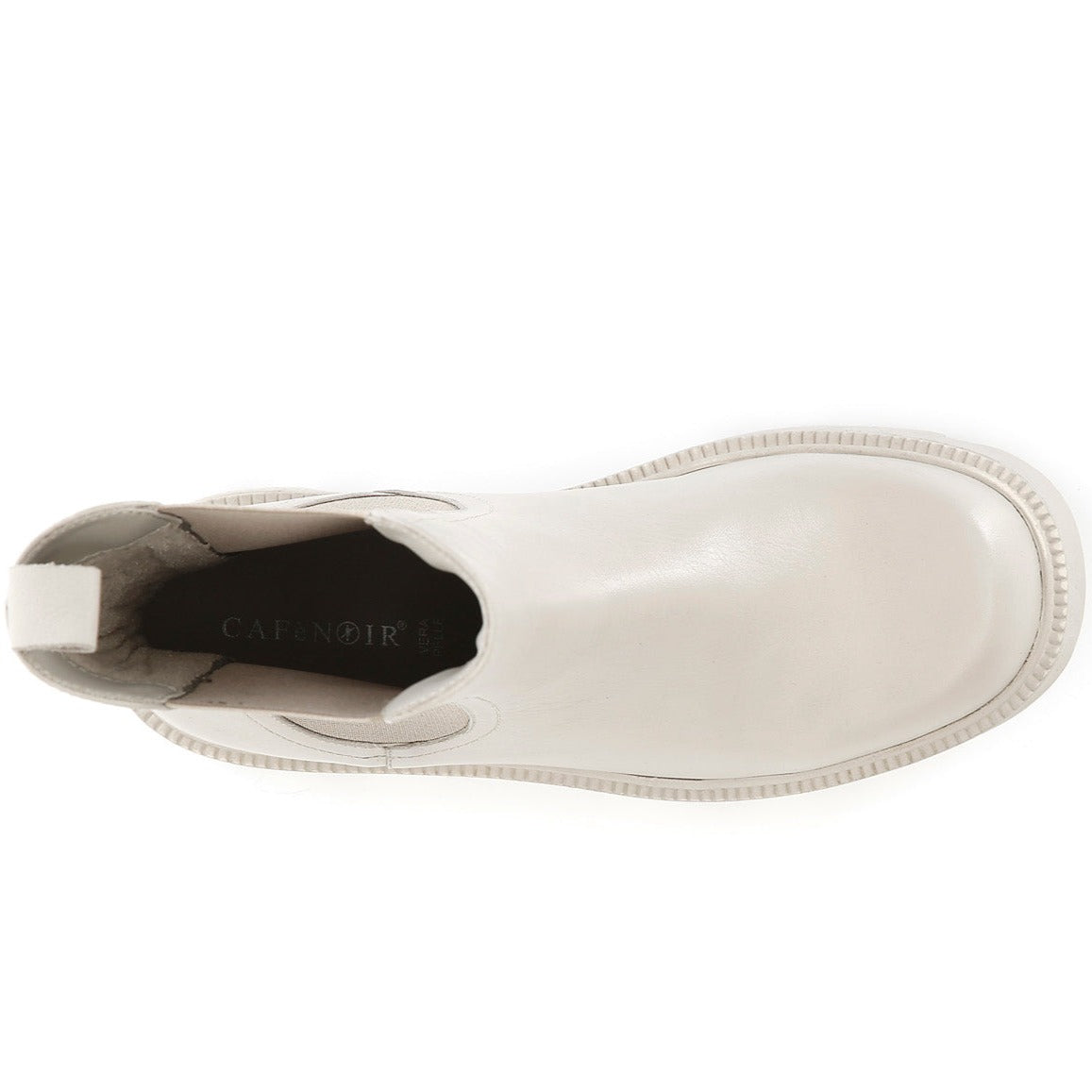 Boots CafèNoir woman off white leather side elastic
