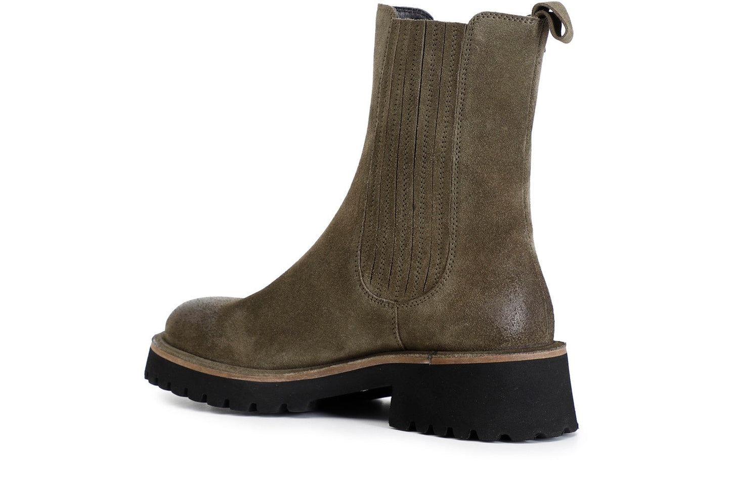 Boots CafèNoir woman green suede side elastic