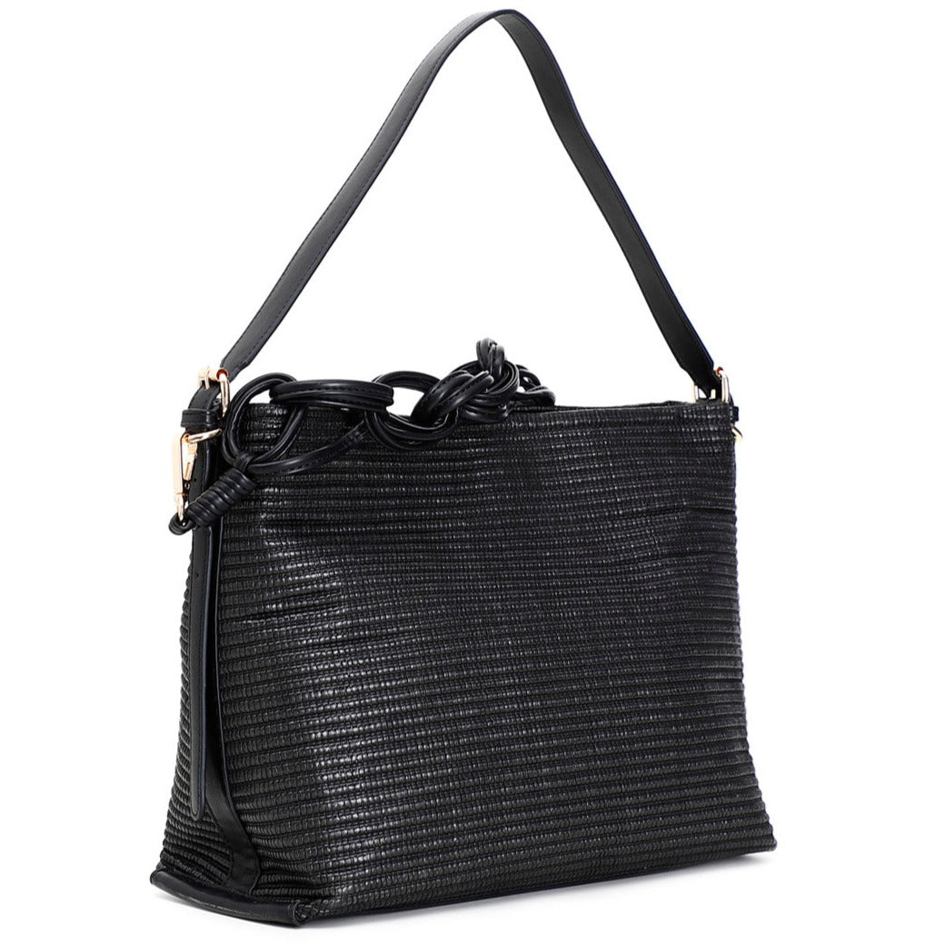 Shopping bag Cafènoir woman black raffia