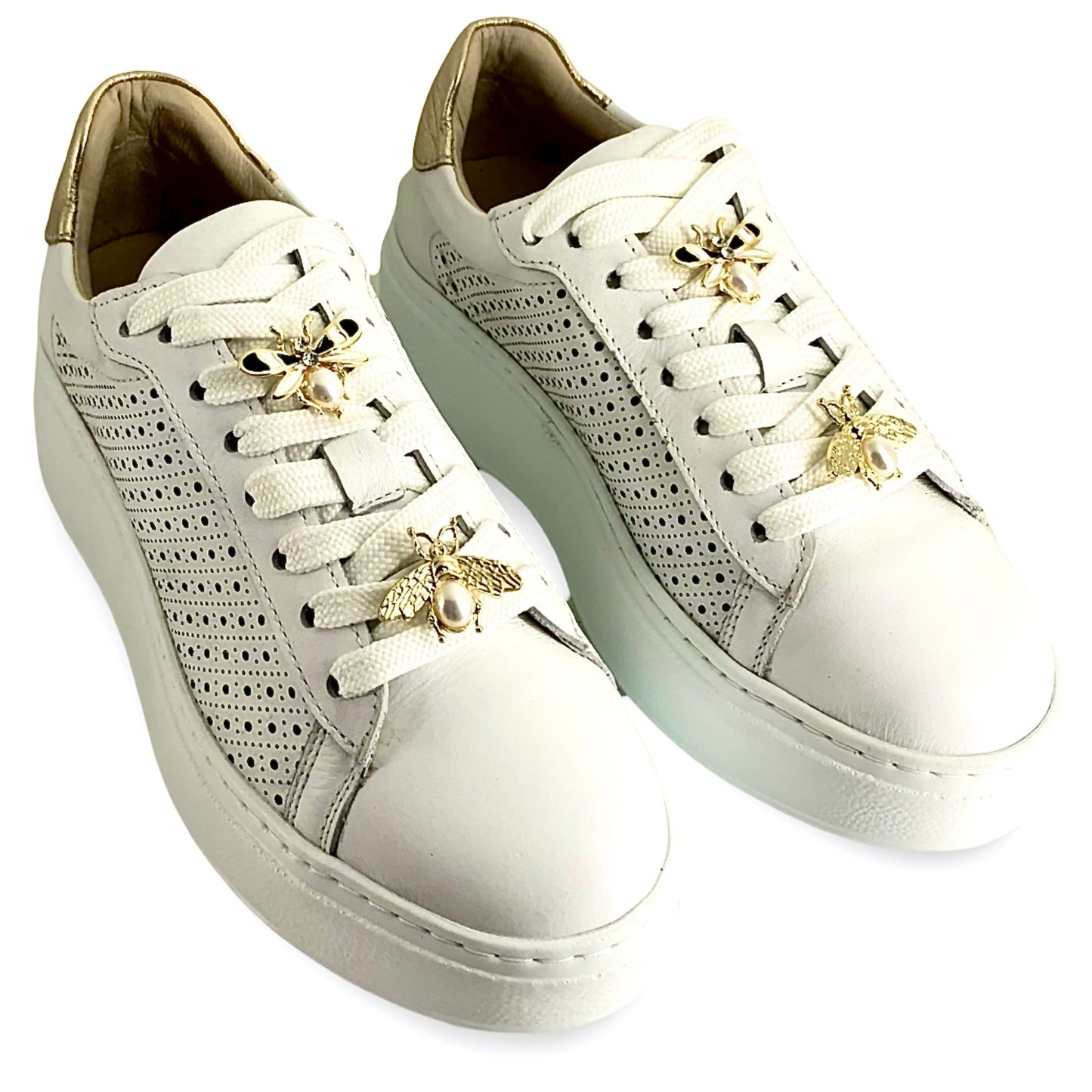 Sneakers Step donna pelle colore bianco dettagli insetti