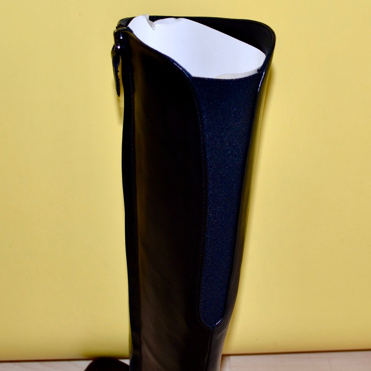 Vertice stivali alti donna pelle nero Made in Italy