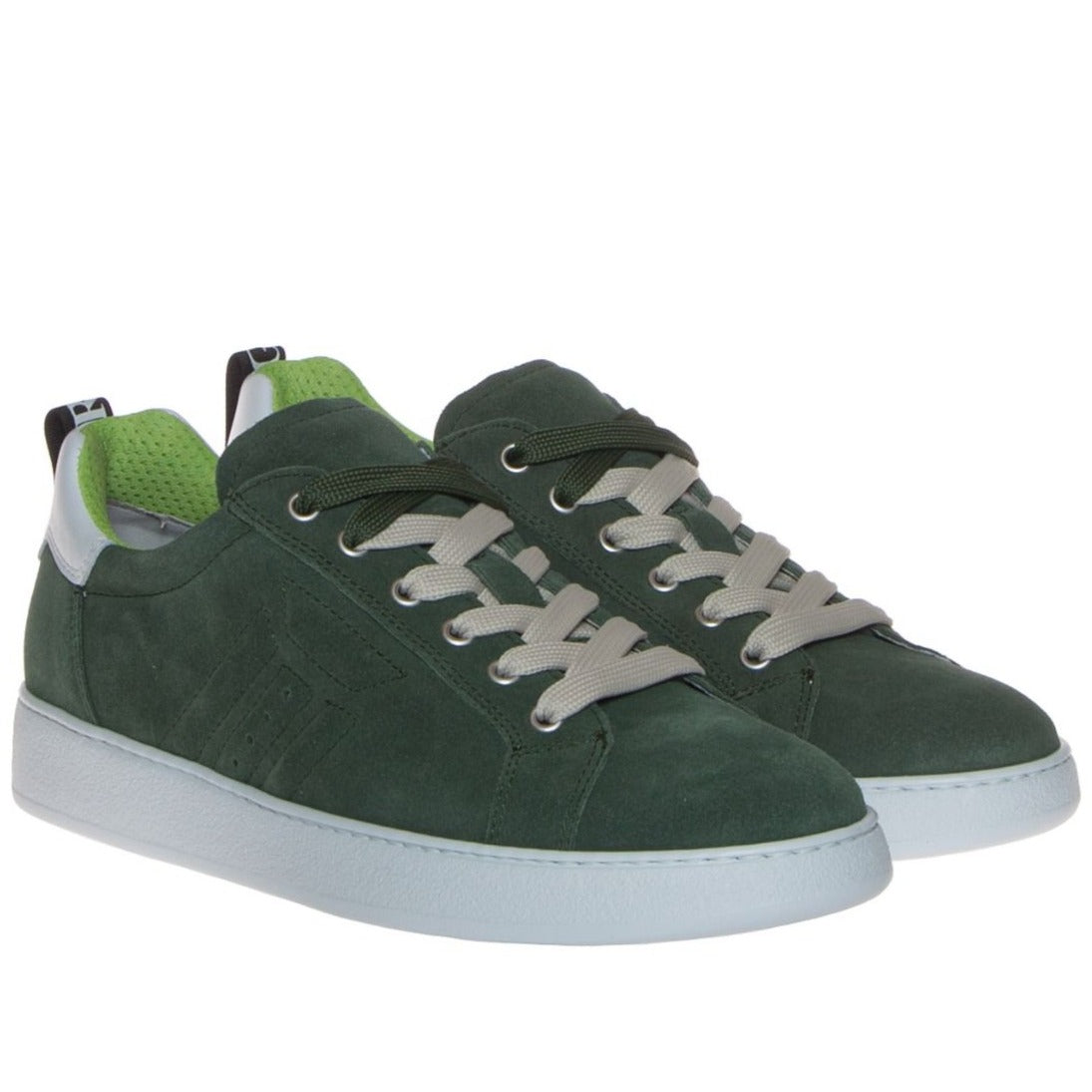Sneakers NeroGiardini man green leather