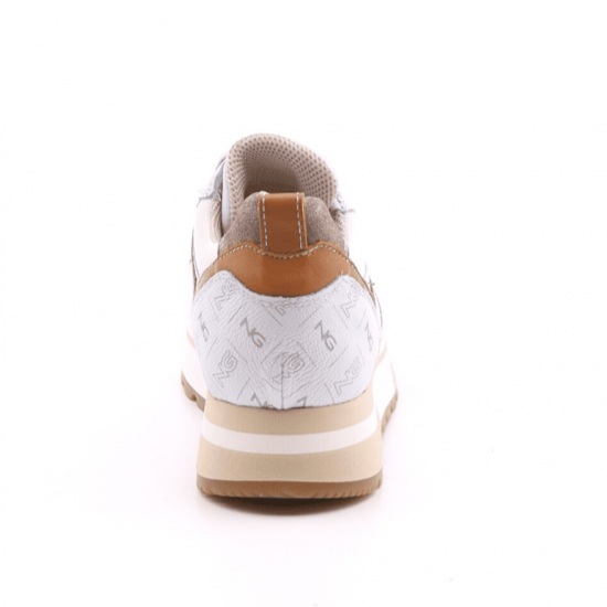 Sneakers NeroGiardini woman white leather with texture and leather inserts
