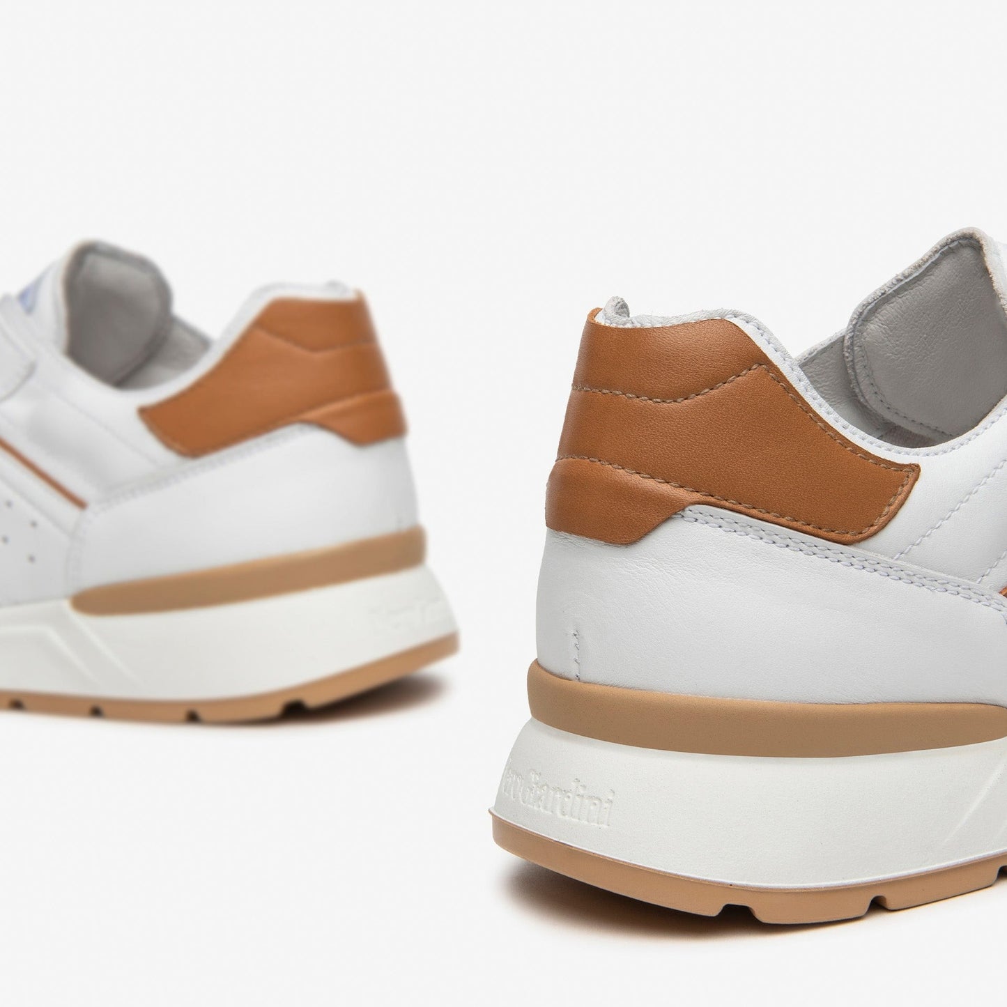 Sneakers NeroGiardini uomo pelle bianco inserti cuoio