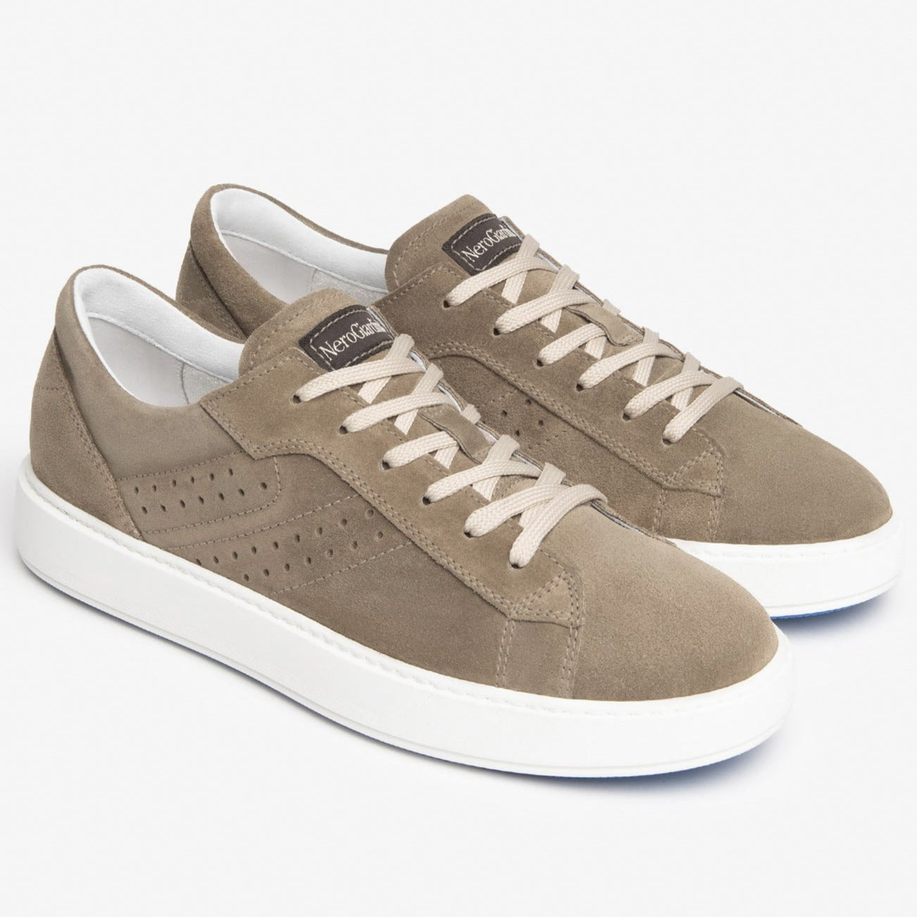 Sneakers NeroGiardini uomo pelle camoscio biscotto