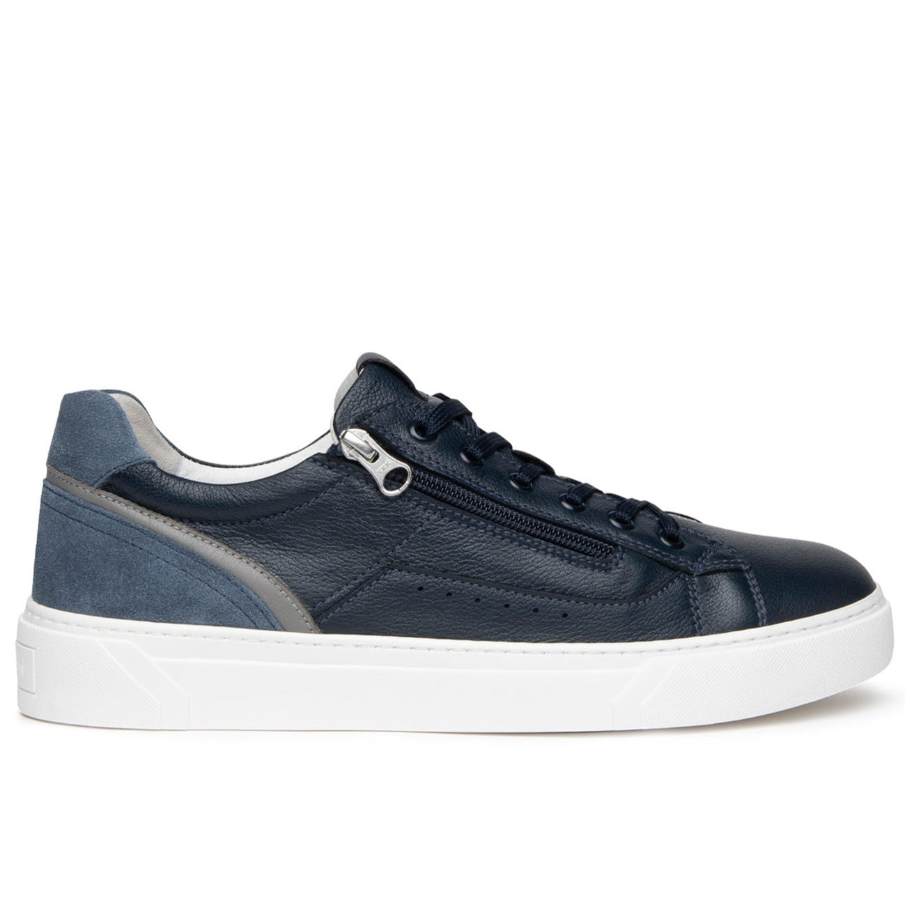 Sneakers NeroGiardini uomo pelle blu zip