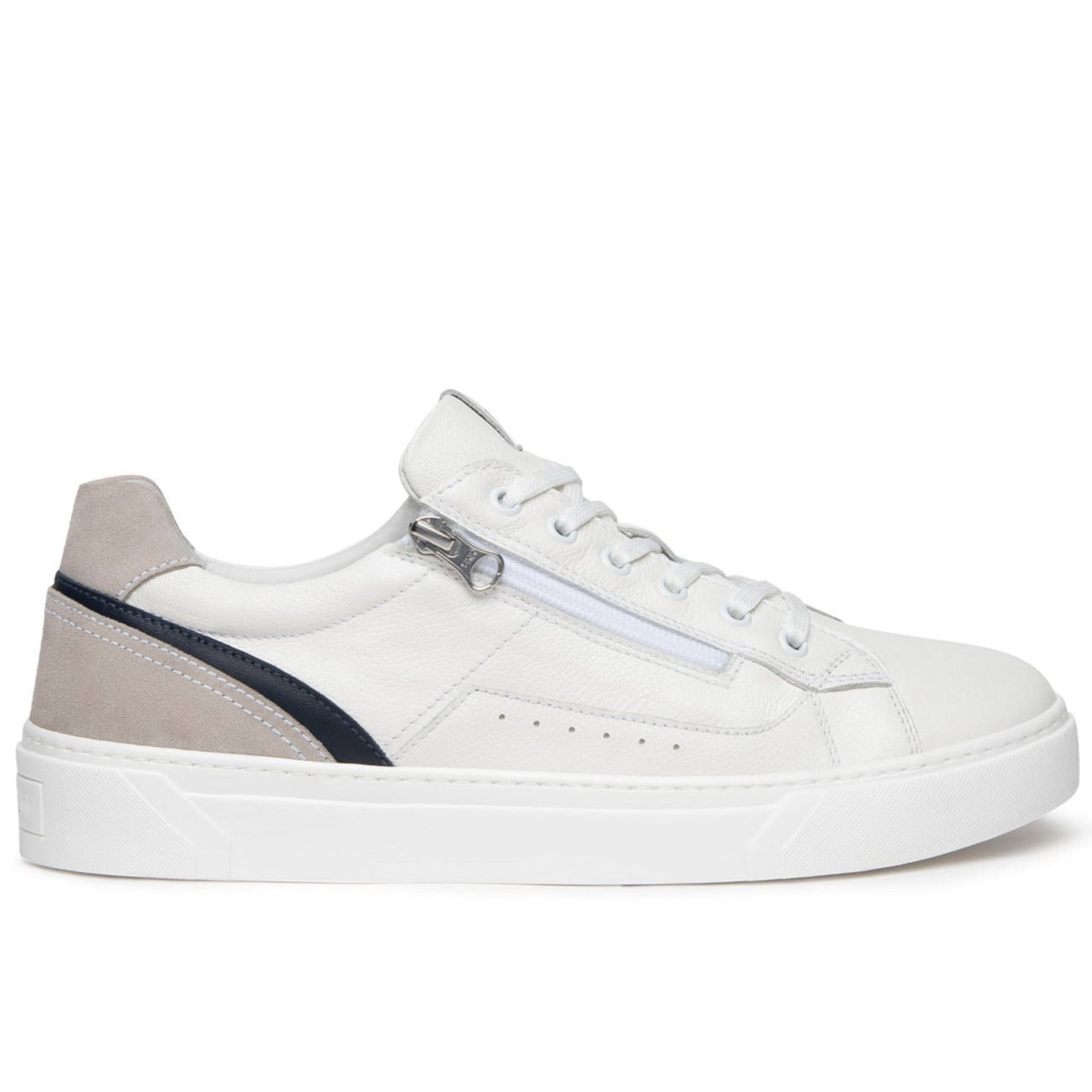 Sneakers NeroGiardini uomo pelle bianco zip