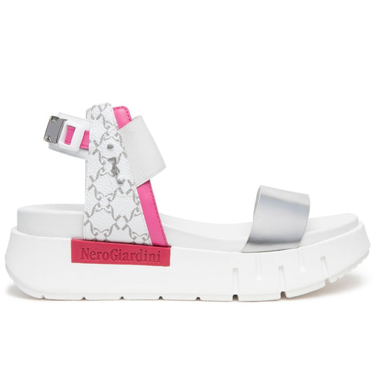 Sandals NeroGiardini women white and pink leather