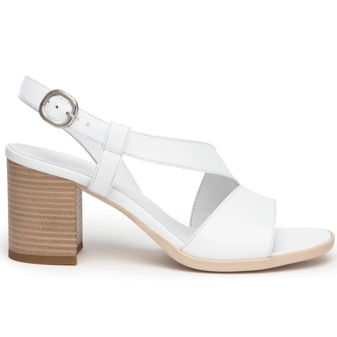 Sandals NeroGiardini women white leather heel