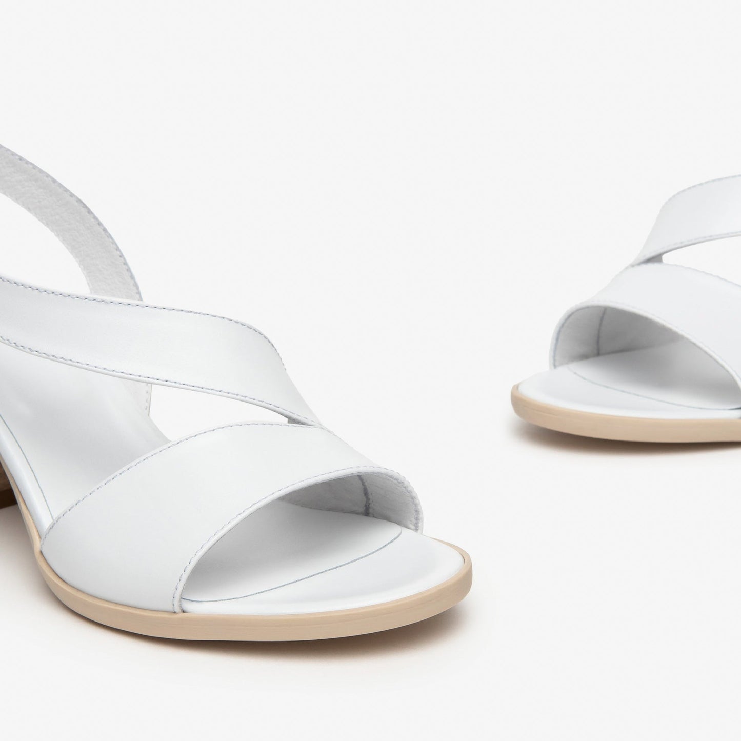 Sandals NeroGiardini women white leather heel