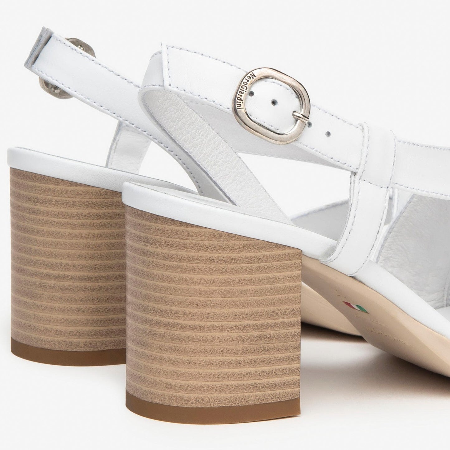 Sandals NeroGiardini women white leather heel