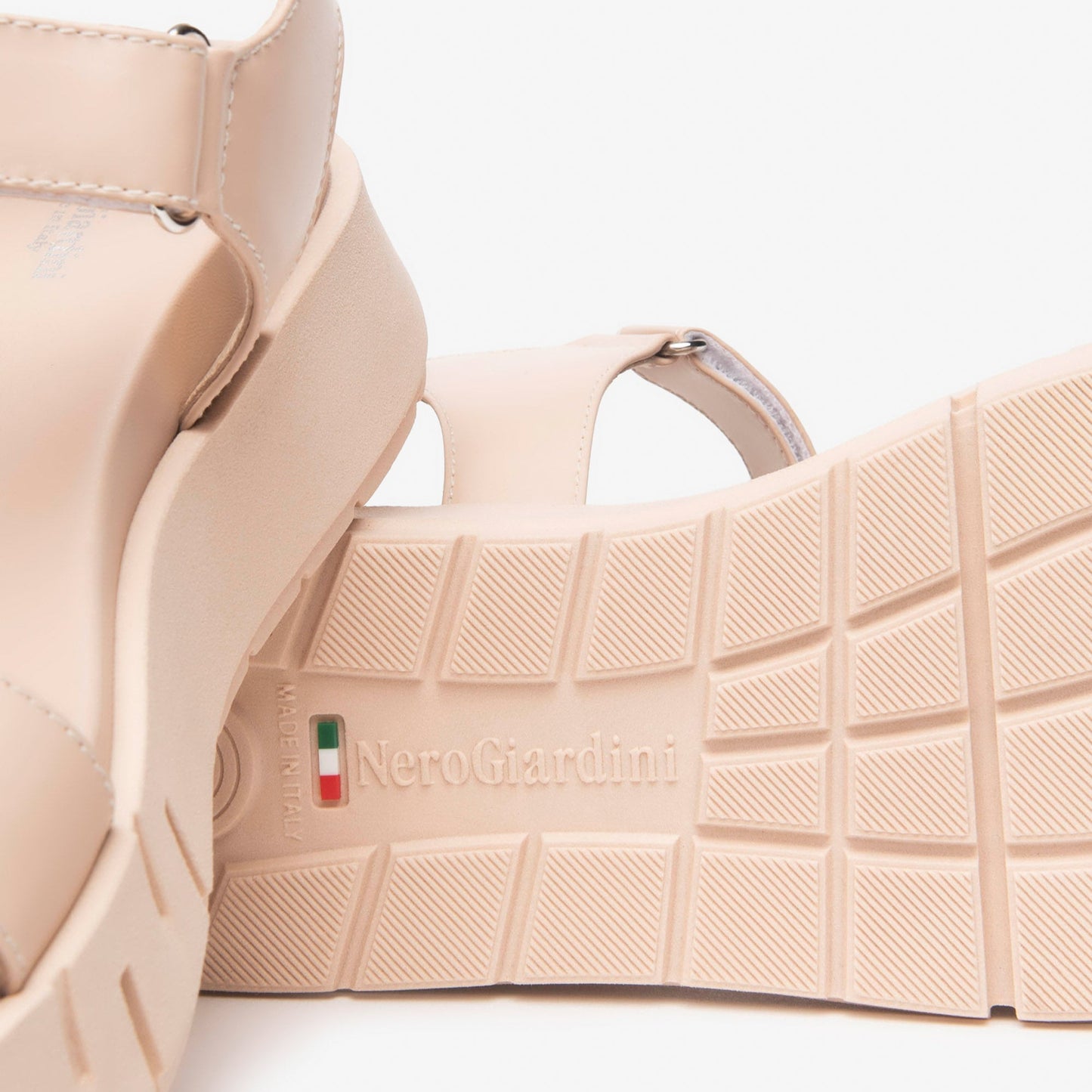 Sandali NeroGiardini donna pelle rosa cipria inserti
