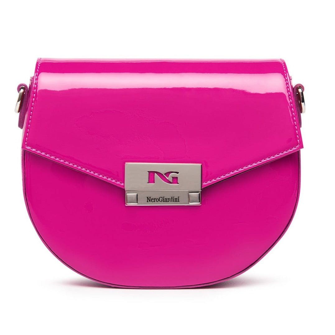 Mini bag NeroGiardini fuchsia patent fabric