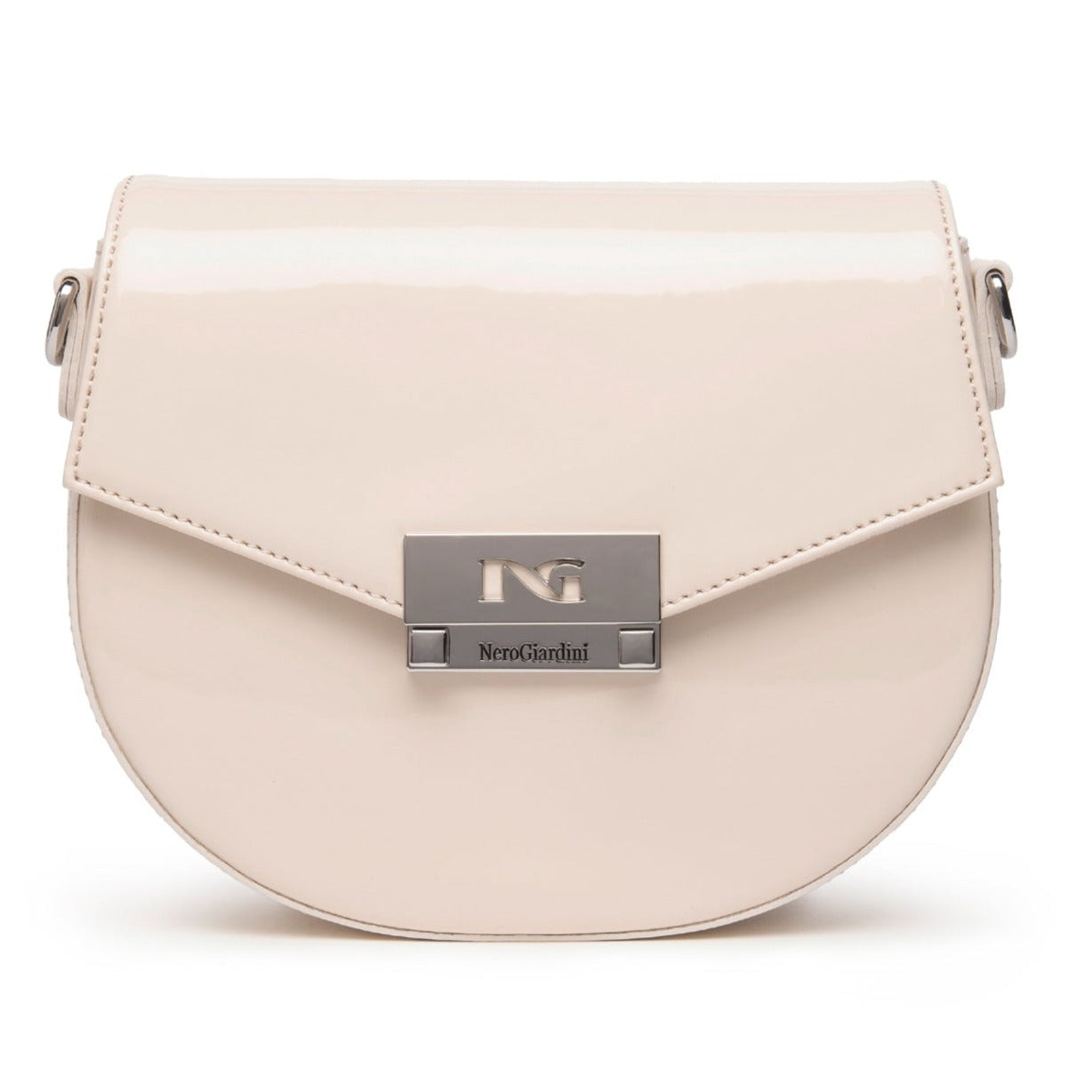 Mini bag NeroGiardini beige patent fabric