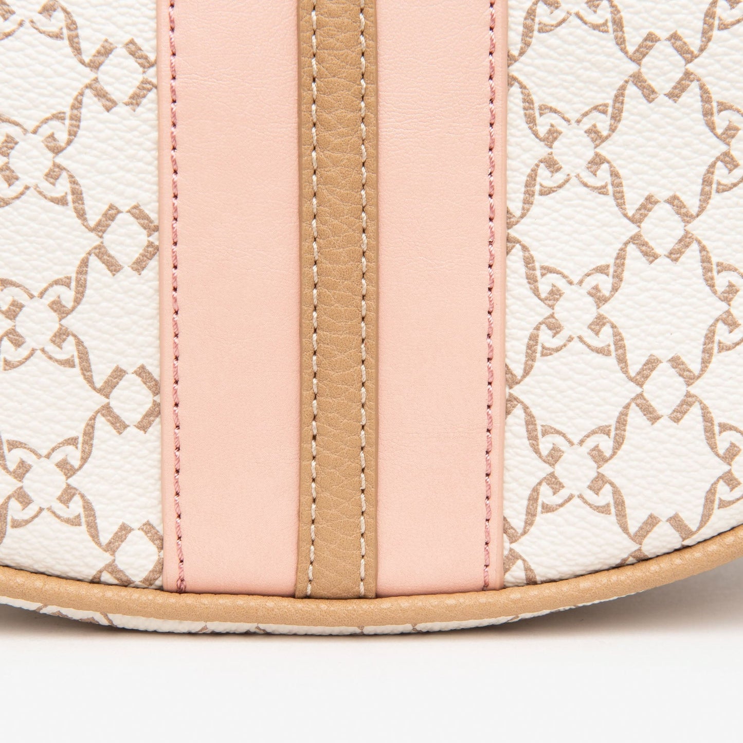 Hobo Bag NeroGiardini beige fabric with texture pink inserts