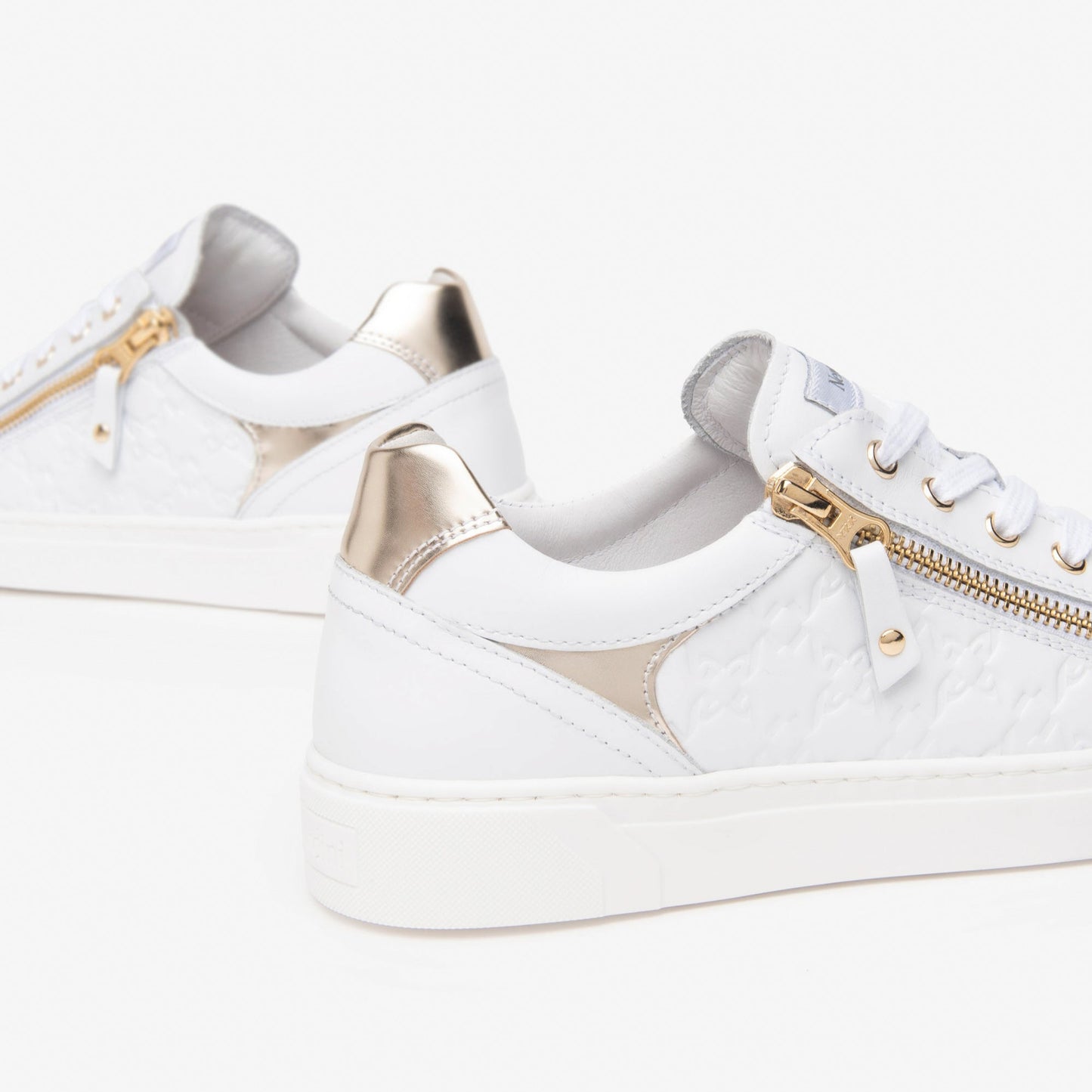 Sneakers NeroGiardini donna pelle bianco zip