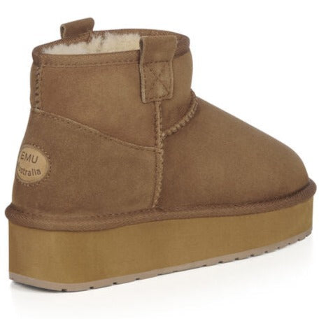Stivaletti micro EMU donna montone castagna platform