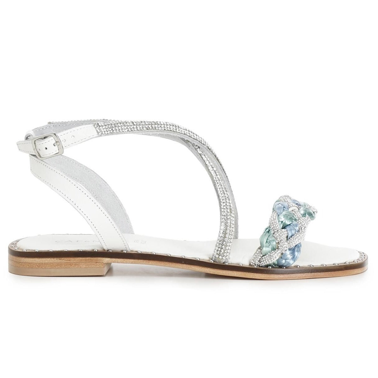 Sandals CafèNoir woman multi turquoise leather