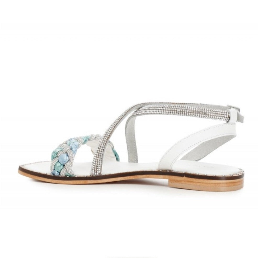 Sandals CafèNoir woman multi turquoise leather