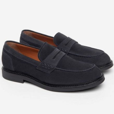 Loafers NeroGiardini man blue suede leather