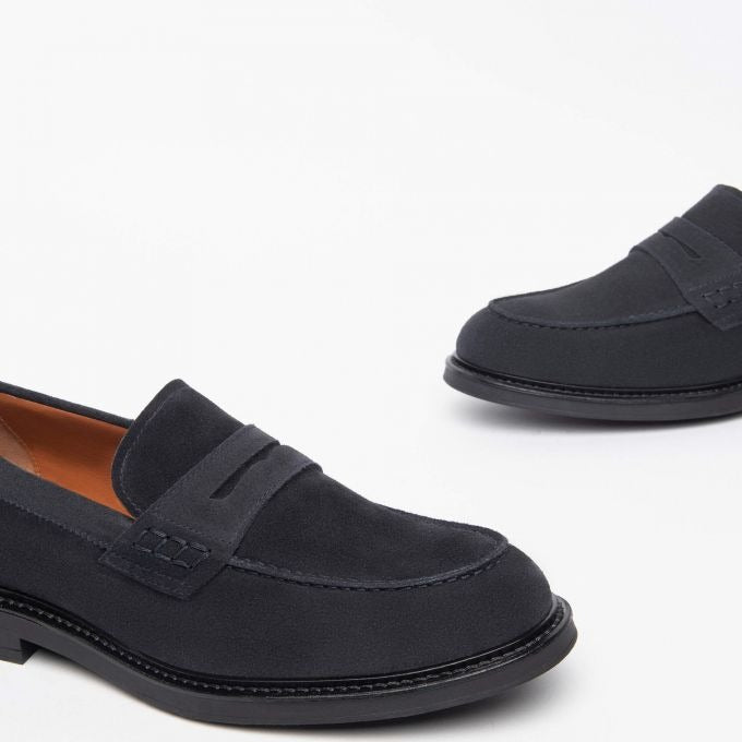 Loafers NeroGiardini man blue suede leather