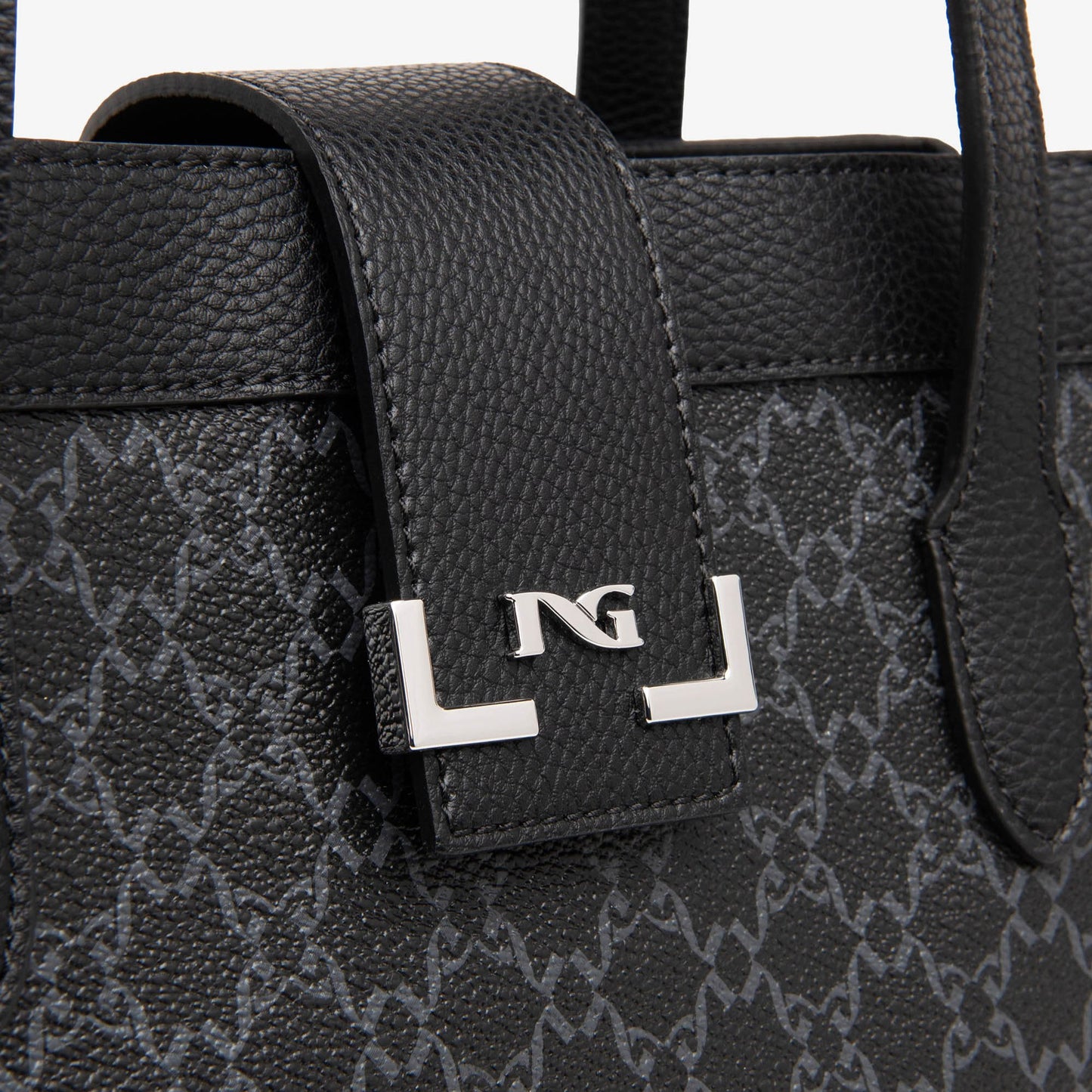 Shopper Bag NeroGiardini black fabric with texture