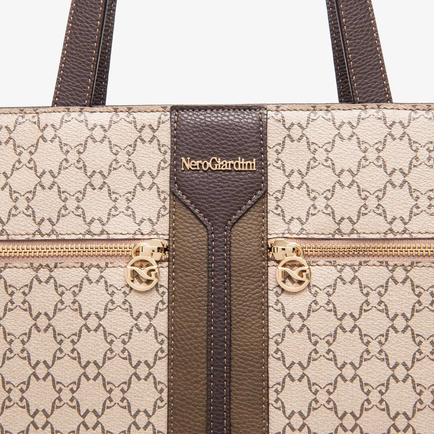 Tote Bag NeroGiardini beige fabric with texture