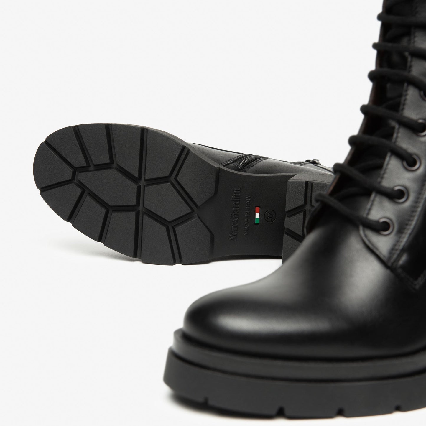 Anfibi NeroGiardini donna pelle nero tacco