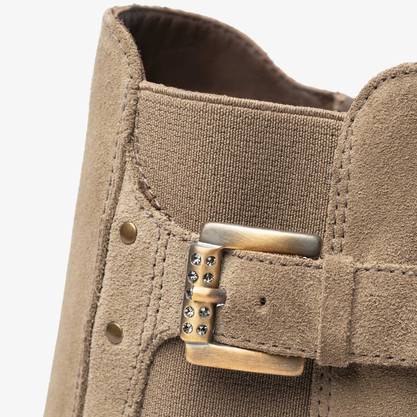 Stivaletti Chelsea NeroGiardini donna pelle camoscio argilla inserti
