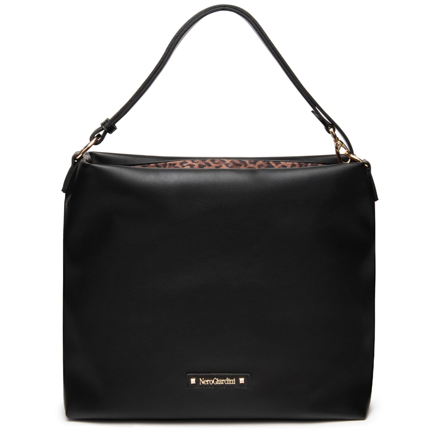 Borsa hobo NeroGiardini nero inserti maculato