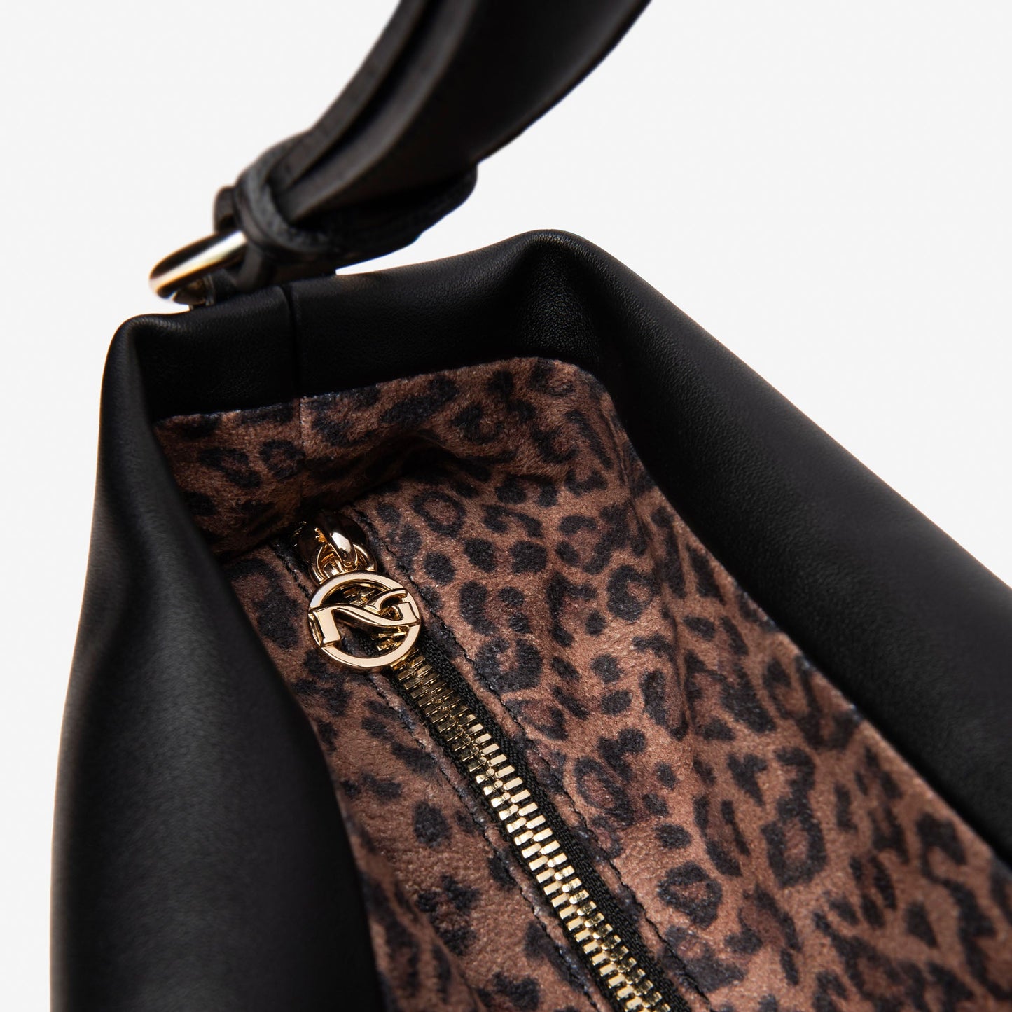 Borsa hobo NeroGiardini nero inserti maculato