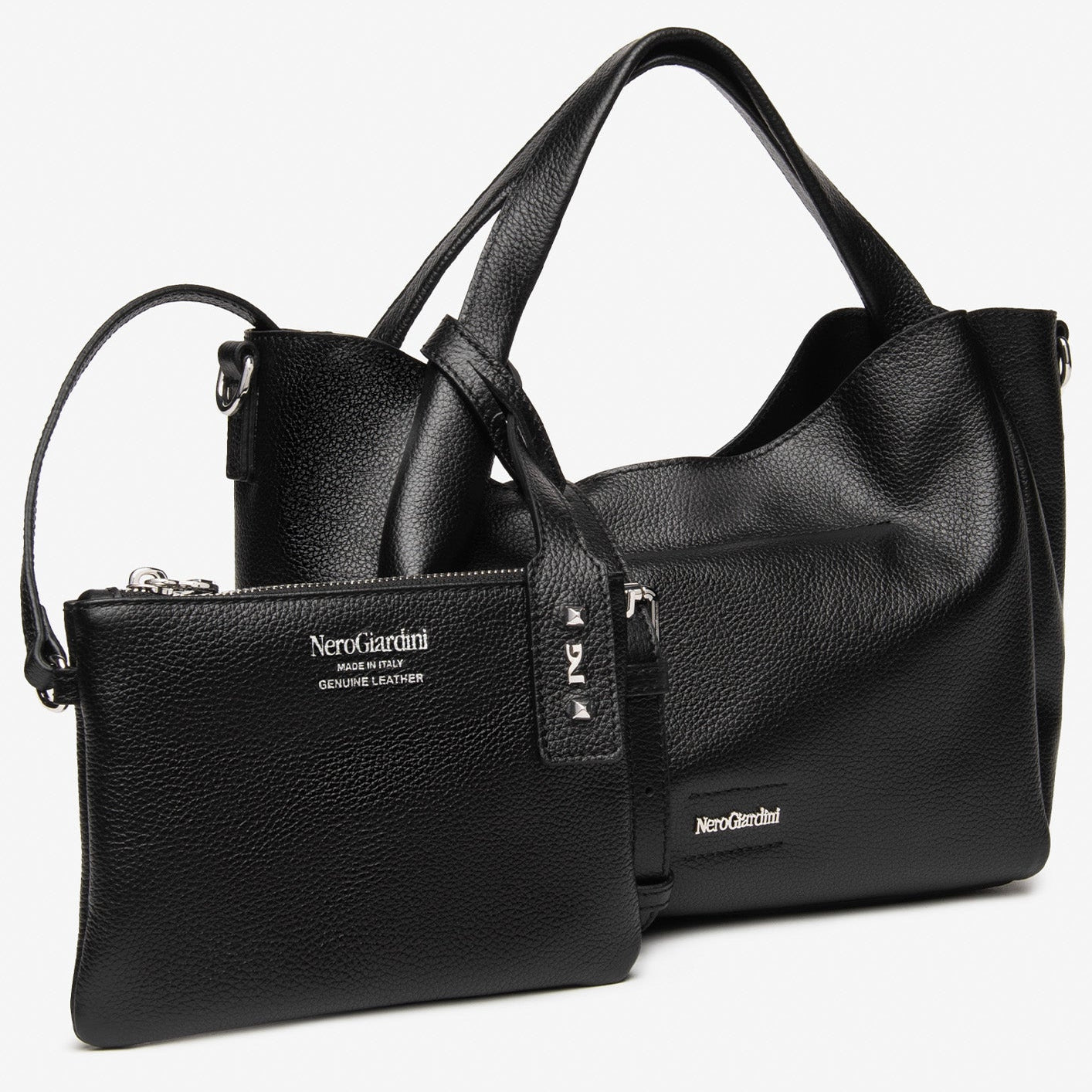 Medium hobo bag NeroGiardini black leather