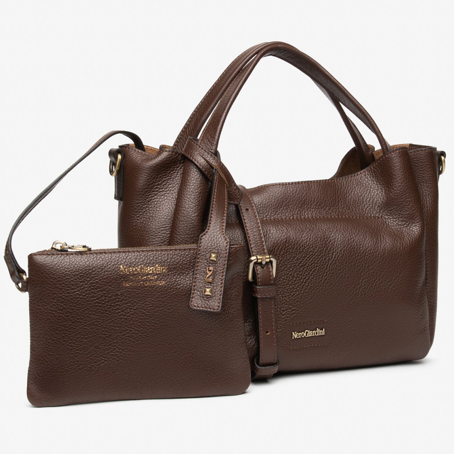 Medium hobo bag NeroGiardini brown leather